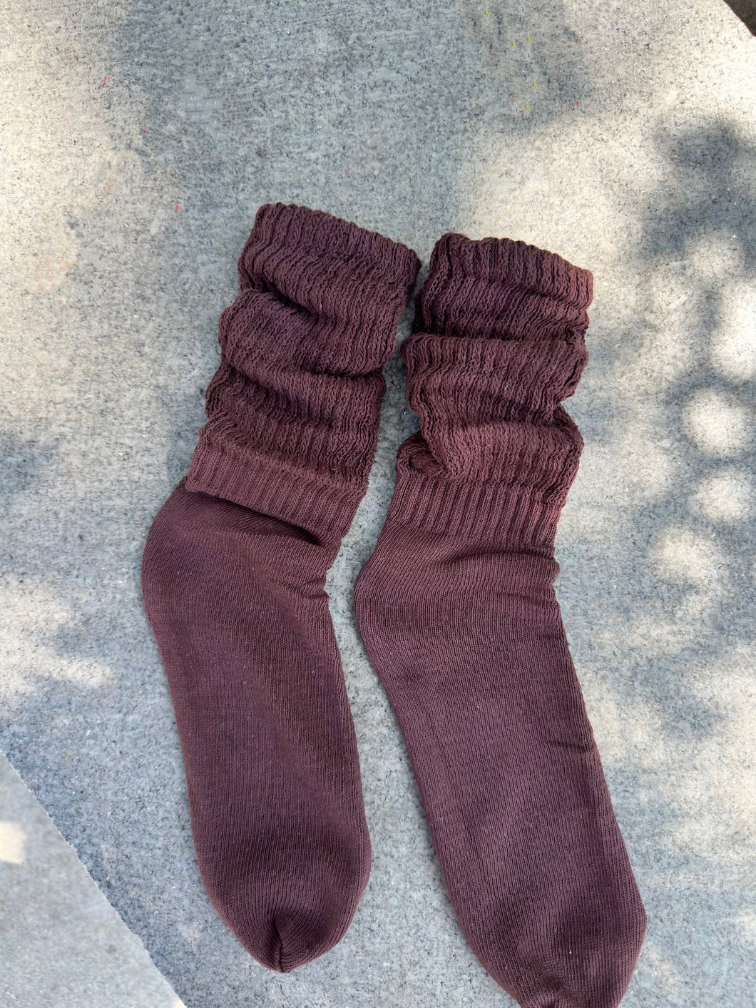 Slouchy Socks (Dark Brown)