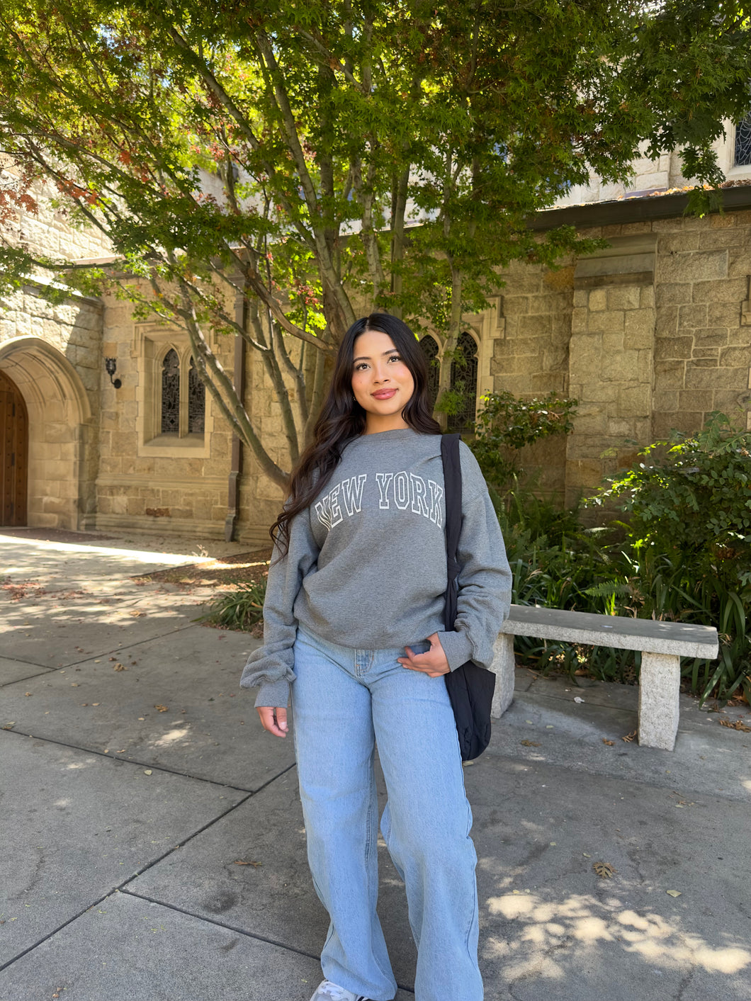 N.Y Gal Crewneck (Heather Grey)