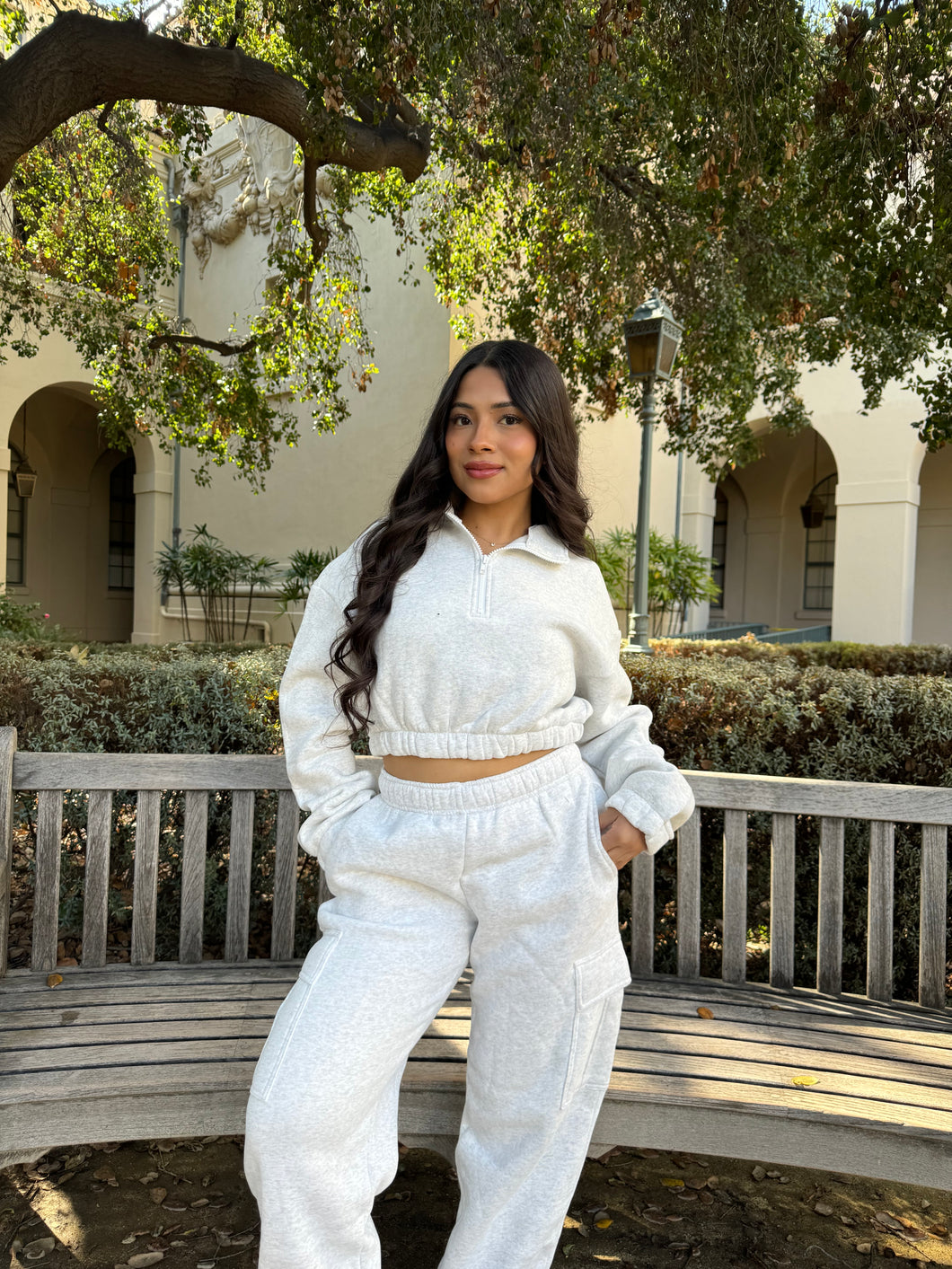 Simple Things Quarter Zip Up (Heather White)