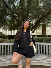 Load image into Gallery viewer, She&#39;s a Keeper Knit Romper (Black)
