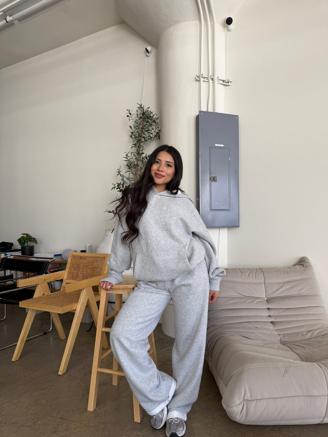 Serene Fleece Hoodie (Heather Grey)