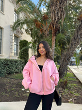 Load image into Gallery viewer, Simple Things Zip Up Oversized Hoodie (Blush)
