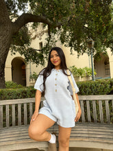 Load image into Gallery viewer, She&#39;s a Keeper Knit Romper Short Sleeve (Light Blue)
