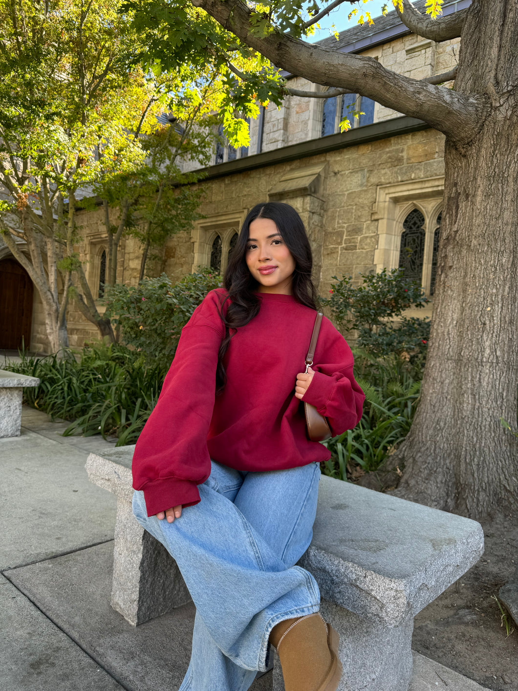 Simple Things Crewneck (Cranberry)