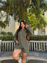 Load image into Gallery viewer, She&#39;s a Keeper Knit Romper (Olive)
