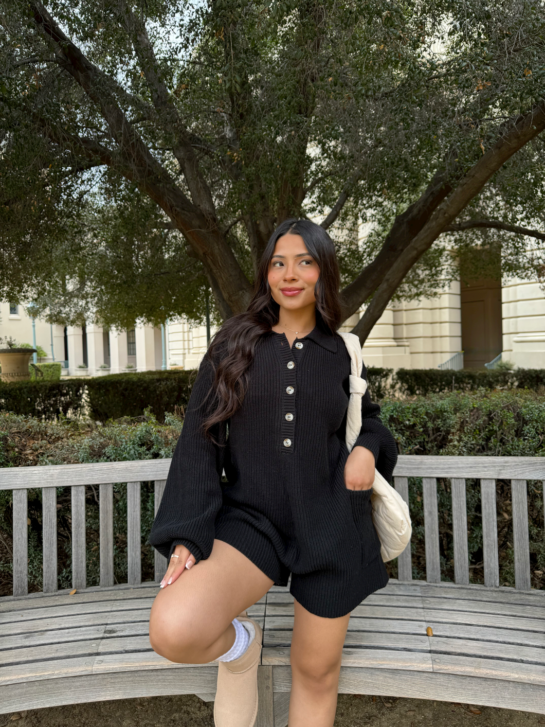 She's a Keeper Knit Romper (Black)