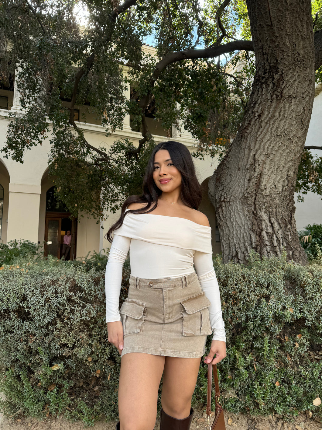 Lust Butter Off the Shoulder Long Sleeve (Cream)