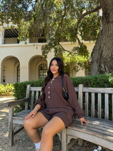 Load image into Gallery viewer, She&#39;s a Keeper Knit Romper (Chocolate Brown)
