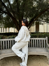 Load image into Gallery viewer, Simple Things Zip Up Oversized Hoodie (Heather White)
